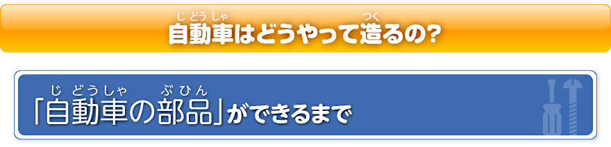 「自動車の部品」ができるまで