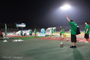 ハーフタイムイベントのフットゴルフ