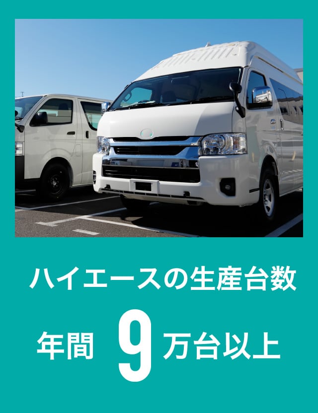 ハイエースの生産台数年間9万台以上